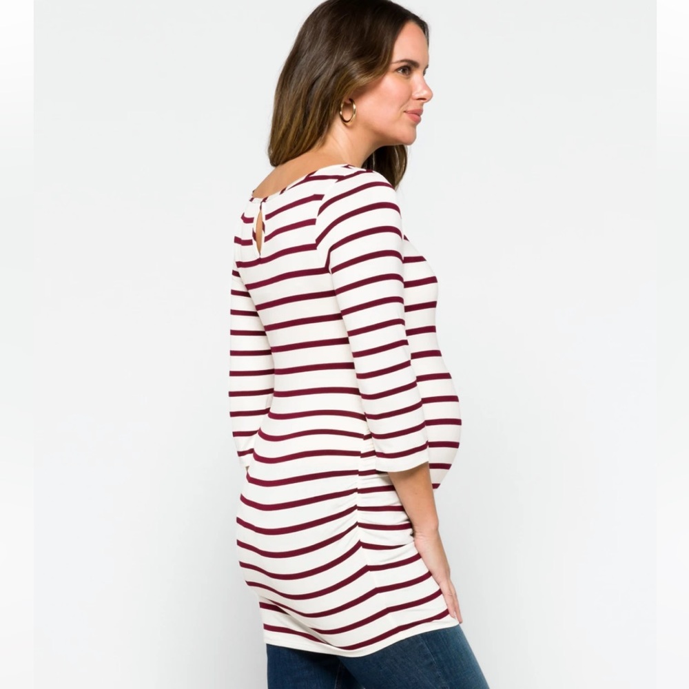 Loveapella Maternity Ruched Side Knit Top